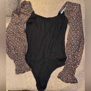 Promesa Black Ribbed Bodysuit